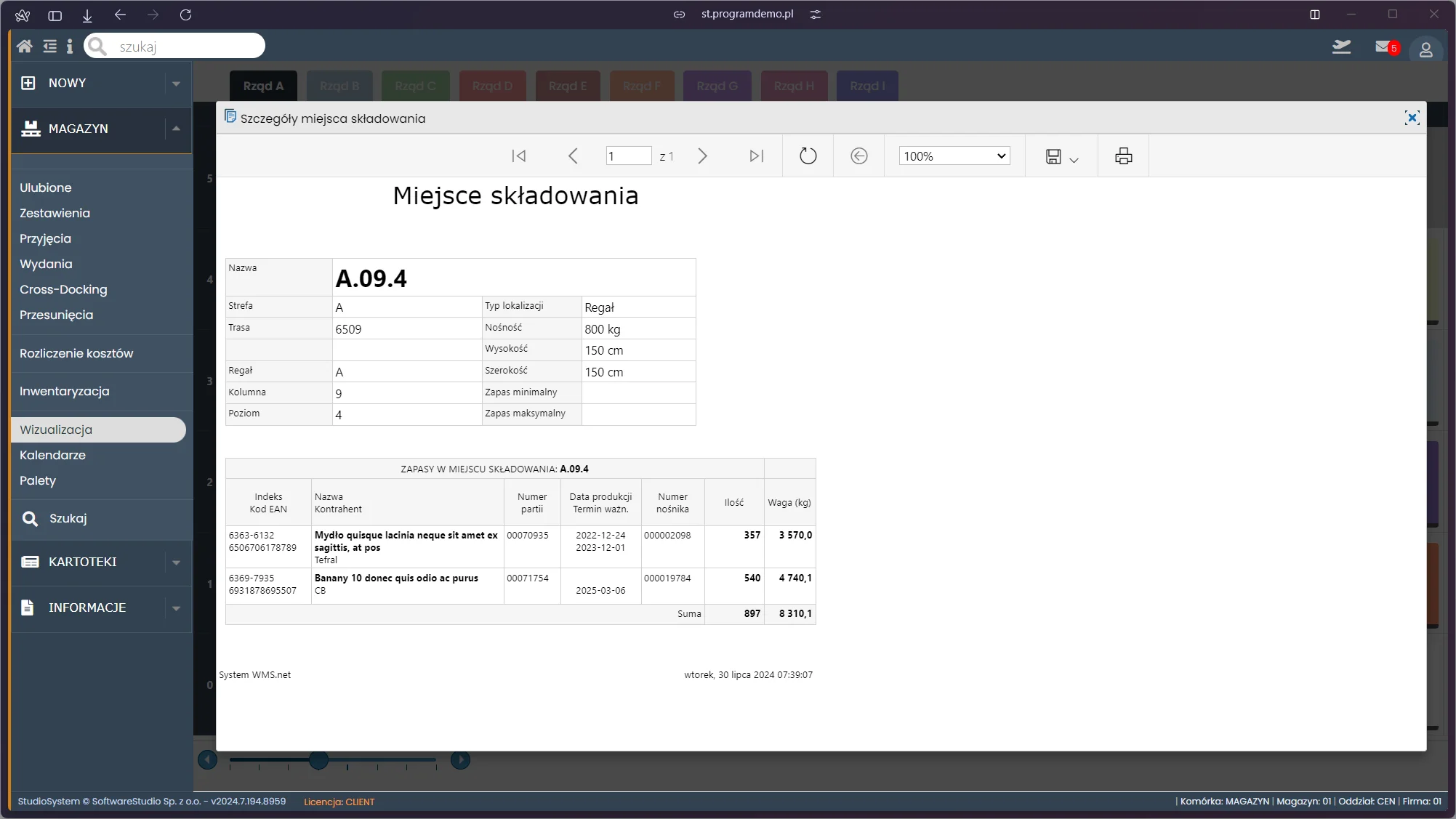 Zarządzanie partiami produkcyjnymi w systemie WMS